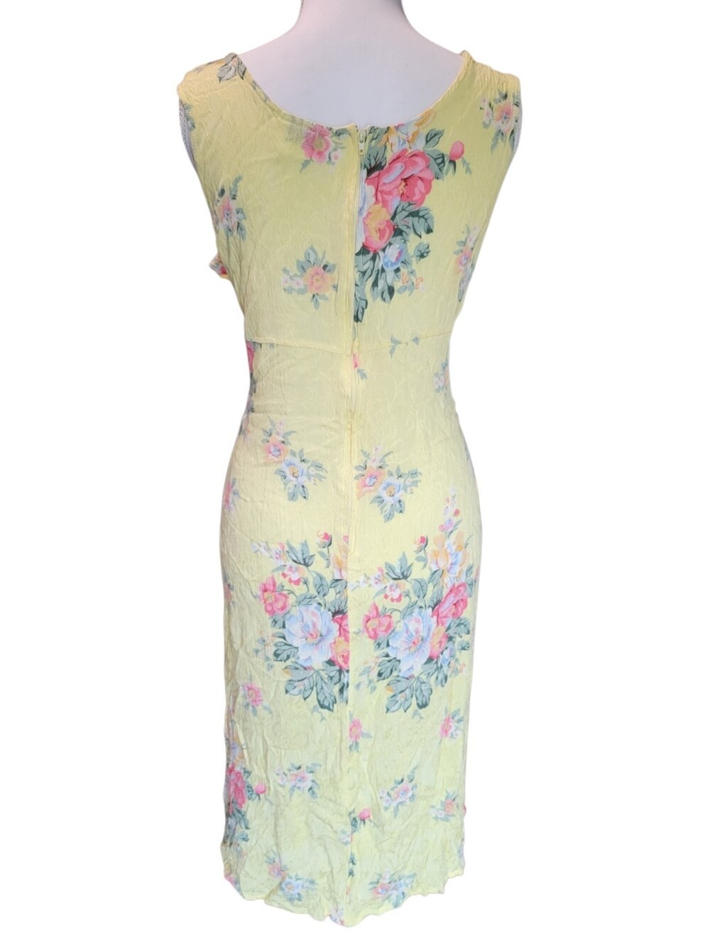 Vintage K Petite Yellow Floral Midi Sundress - Picture 5 of 10